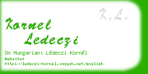 kornel ledeczi business card